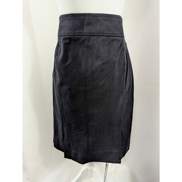 NWOT! BANANA REPUBLIC! BLUE & BLACK MICRO- PINPONT PLAID STRETCH SKIRT! SZ 8 - Picture 6 of 7